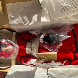 Vintage franklin heirloom dolls porcelain Little Women Jo Lady In Red Doll 18 In